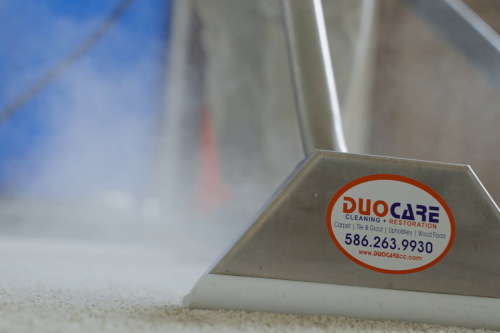 Duo care logo on steam cleaner